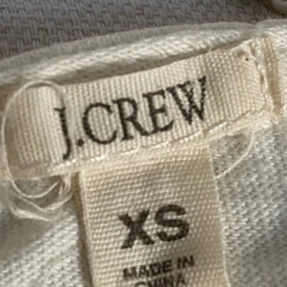 J Crew - Grey Cream Chartreuse/Green Striped Tee Shirt - Picture 6 of 6